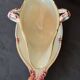 Antique sauce boat in fine earthenware from Sarreguemines, France, neo style.