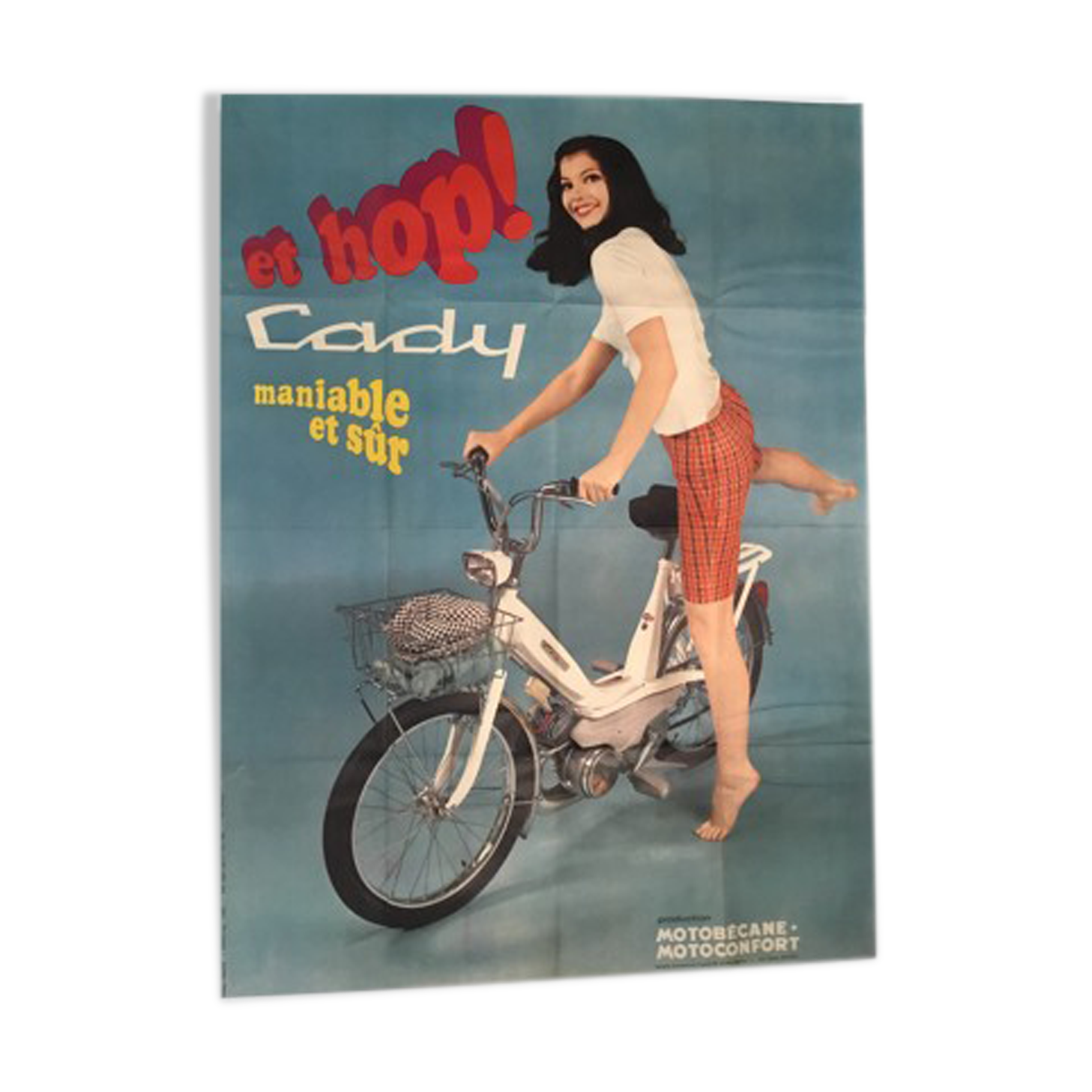Vintage poster Motobecane Motoconfort Cady "And Hop!" - 1968