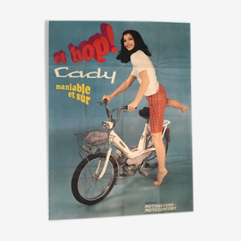 Affiche vintage Motobecane Motoconfort Cady « Et Hop ! » - 1968