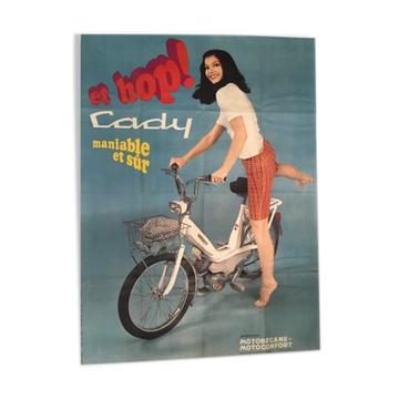 Affiche vintage Motobecane Motoconfort Cady « Et Hop ! » - 1968