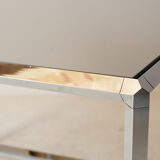 Coffee table vitra chrome and glass 1970's