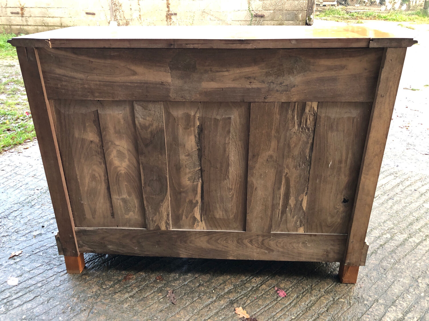 Antique low sideboard in solid cherry wood