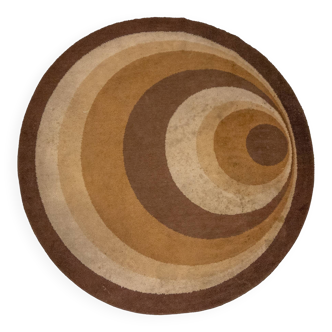 Orange and Brown Concentric Space Age Carpet