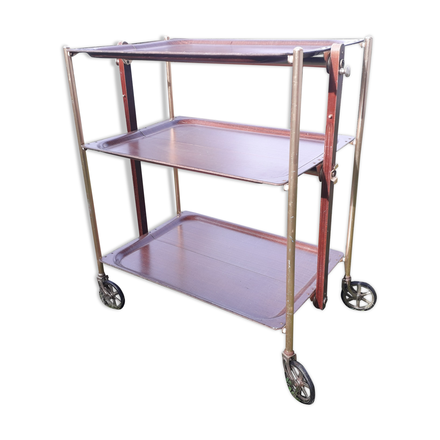 Textable folding rolling table