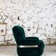 Green velvet armchair "spage age" by Beka, 1970