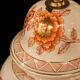 Spanish porcelain lamp hand-painted with floral patterns.