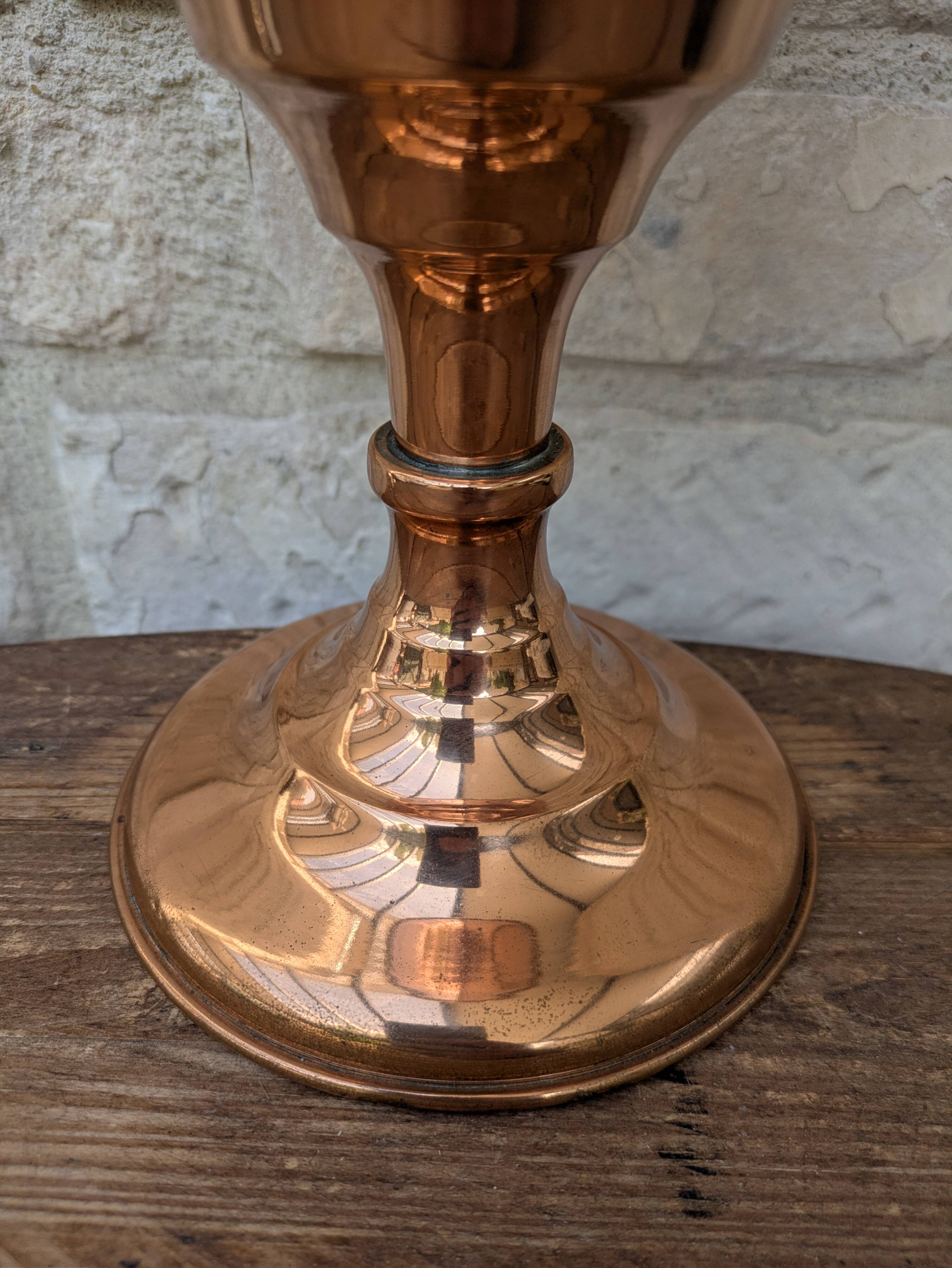 Ancient large copper vase from Villedieu les Poêles Gaor H37.5cm