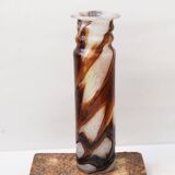 Spiegelau Crystal Glass Vase air Bubble Mesh Amber Glass    - NO hallmark   - 32cm tall