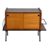 Low cabinet for sound system, vinyl records storage