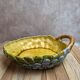Small basket dish in Sarreguemines slipware Glycine 4771 vintage