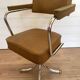 Fauteuil de Bureau Pivotant Vintage 1970 – Style Space Age Chrome & Camel