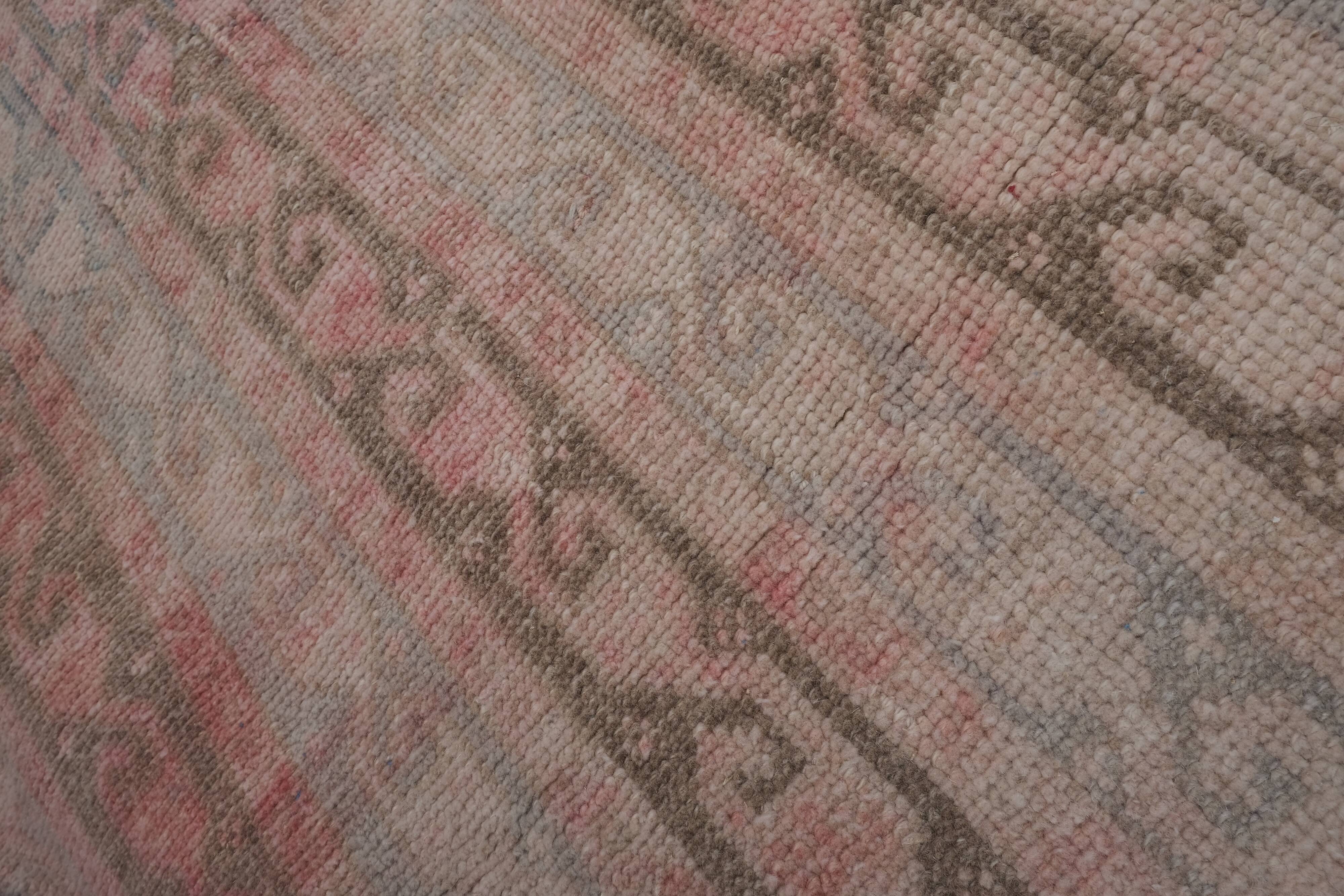 Vintage Turkish rug from Oushak, hand-woven 75x230 cm