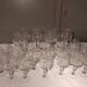 Verres anciens gravés - 6 eau - 6 vin - 6 apéritif