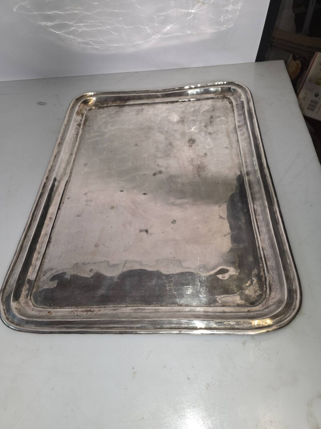 Antique silver-plated tray