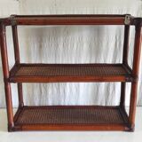 Rattan and cane wall shelf - late 20th century