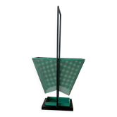 Porte-parapluie en métal vert et noir vintage, style rockabilly, années 1950