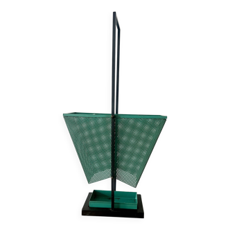 Vintage Green and black Metal Umbrella Stand, Rockabilly Style, 1950s