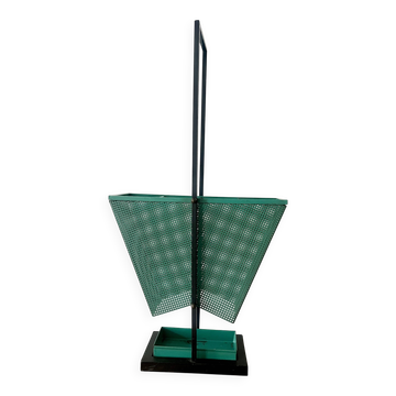 Vintage Green and black Metal Umbrella Stand, Rockabilly Style, 1950s