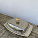 Silver metal glans butter dish
