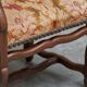 Sheep Bone Armchair in solid wood and 19th-century upholstery