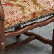 Sheep Bone Armchair in solid wood and 19th-century upholstery