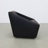 Postmodern Lounge Chair in Leather on wheels by COR