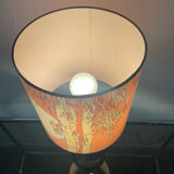 Vintage lamp in wood and silk