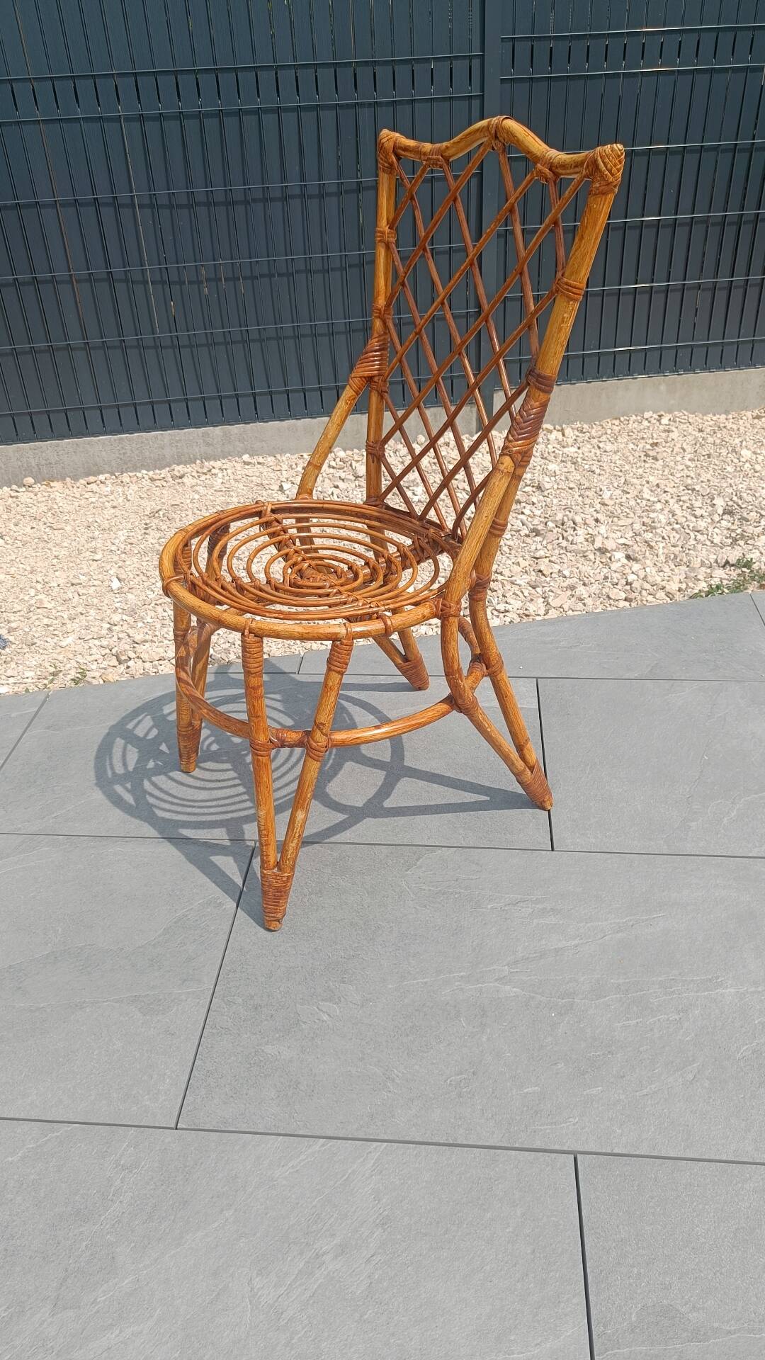 Vintage rattan chair – Louis Sognot style