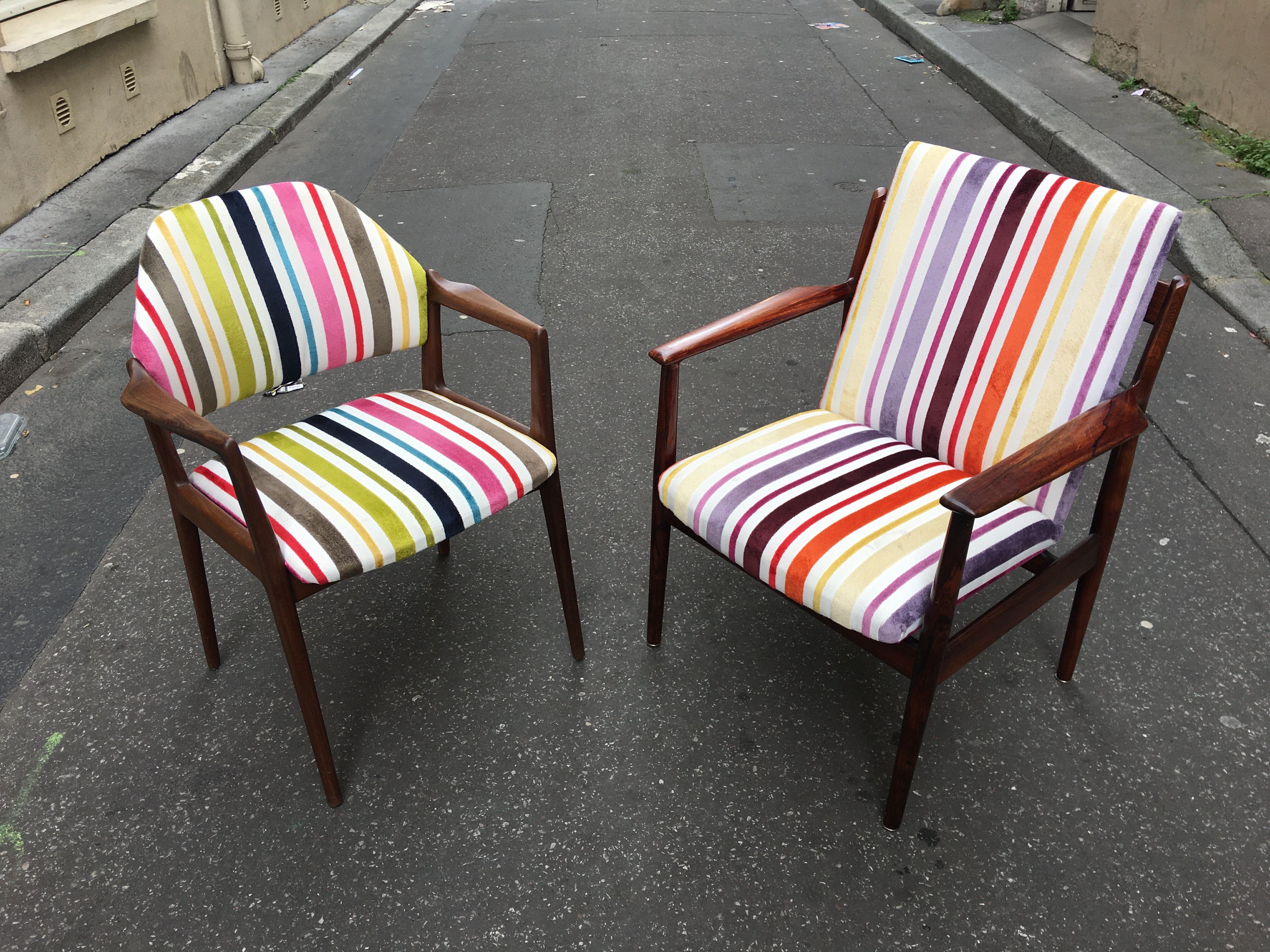 Scandinavian rosewood chair with Nobilis fabric