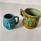Vintage barbotine cup duo