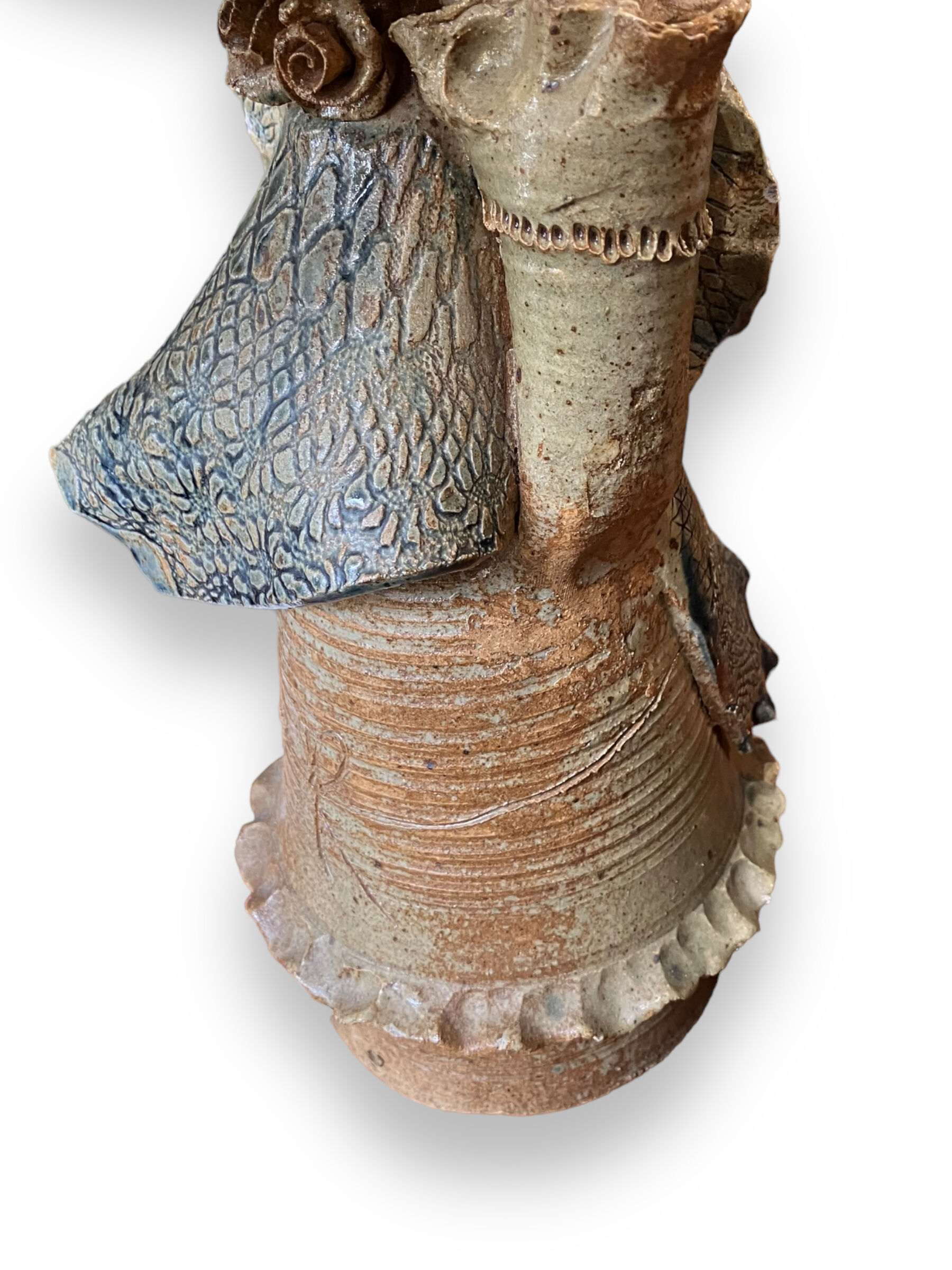 Pied de lampe zoomorphe en grès émaillé Catido
