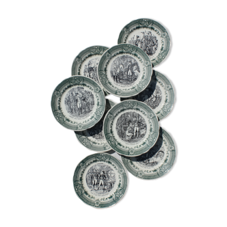 9 talking plates series "Napoleon", Sarreguemines