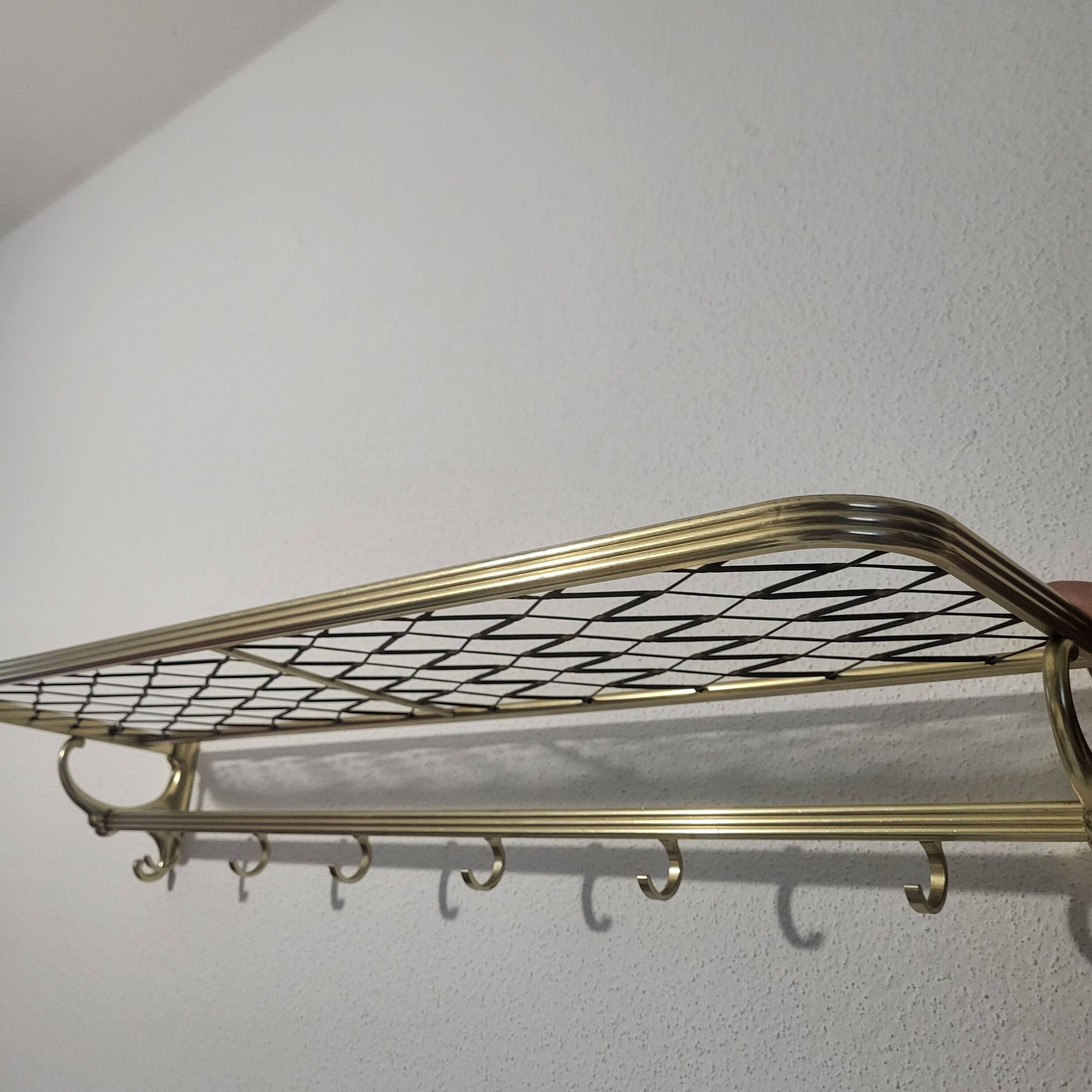 Coat rack in gold aluminum from the 50s and 60s