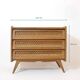 Wooden and rattan chest of drawers from the 60s.