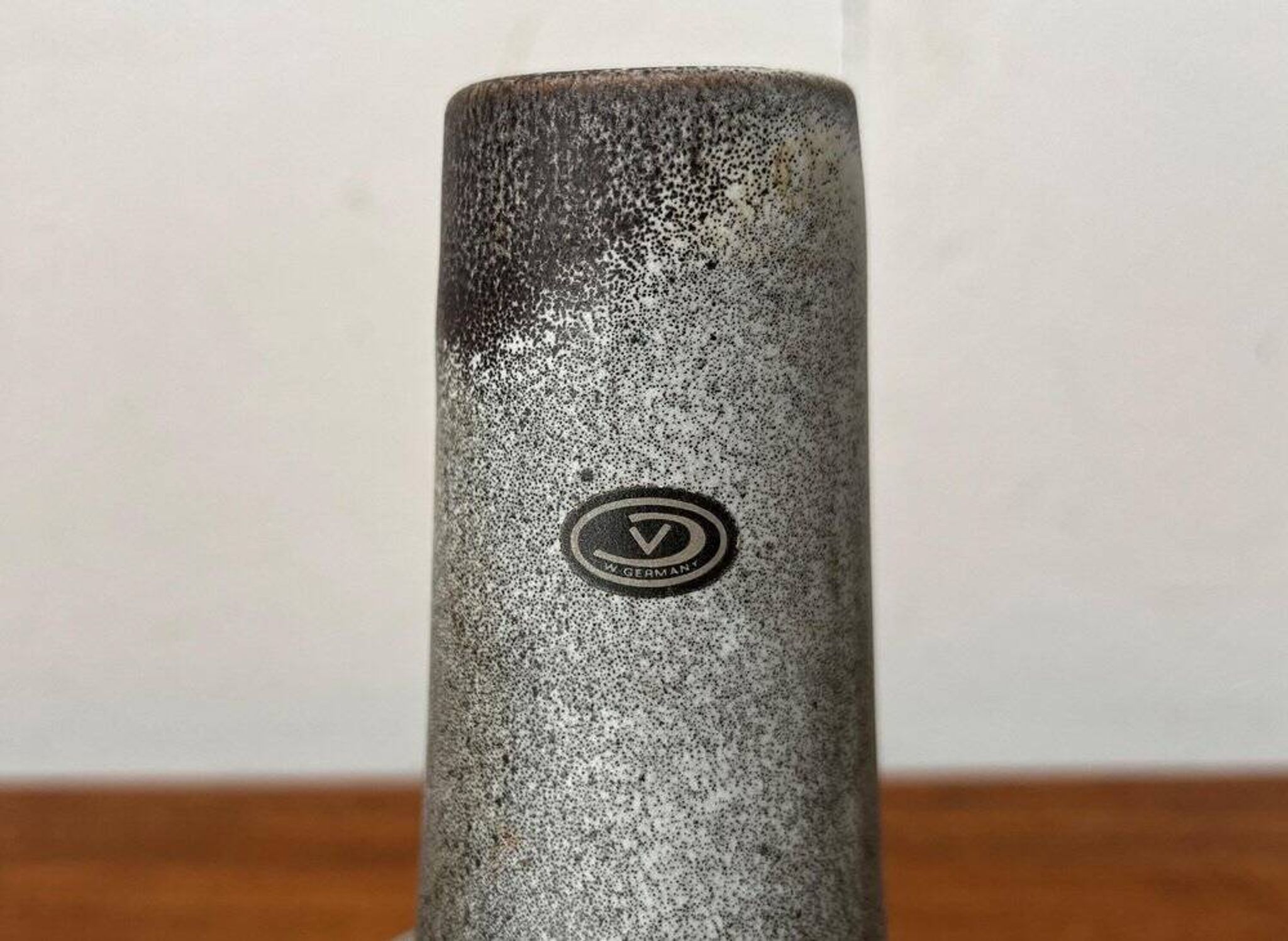 Minimalist pottery vase from a mid-century German workshop by Fritz Van Daalen, 1960s.