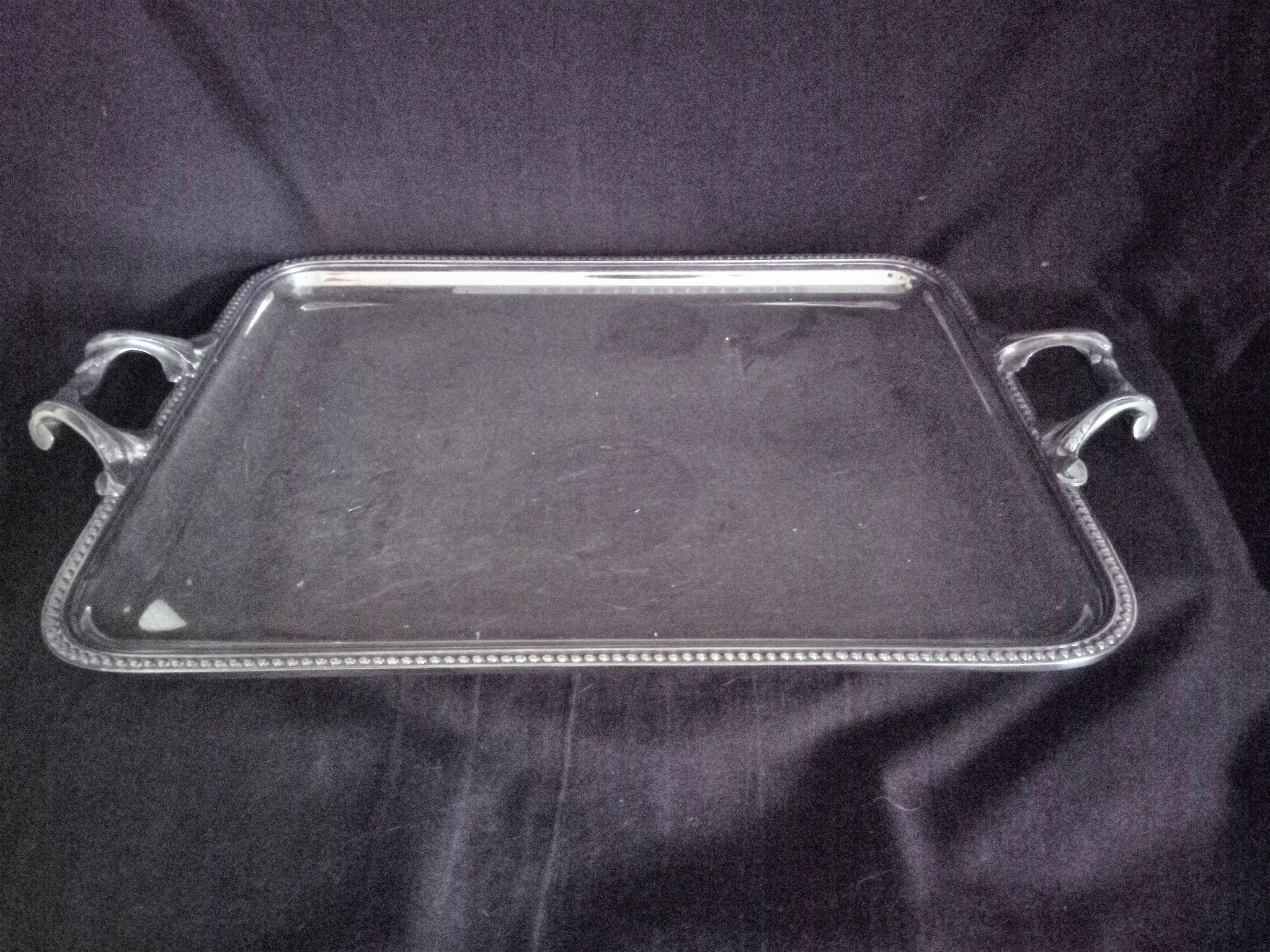Tea and coffee set on tray, in silver metal Ercuis Goldsmith