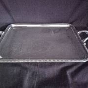 Tea and coffee set on tray, in silver metal Ercuis Goldsmith