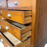 vintage industrial wooden drawer cabinet / archive cabinet