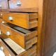 vintage industrial wooden drawer cabinet / archive cabinet