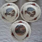 5 assiettes creuses H.Loux Sarreguemines Obernai
