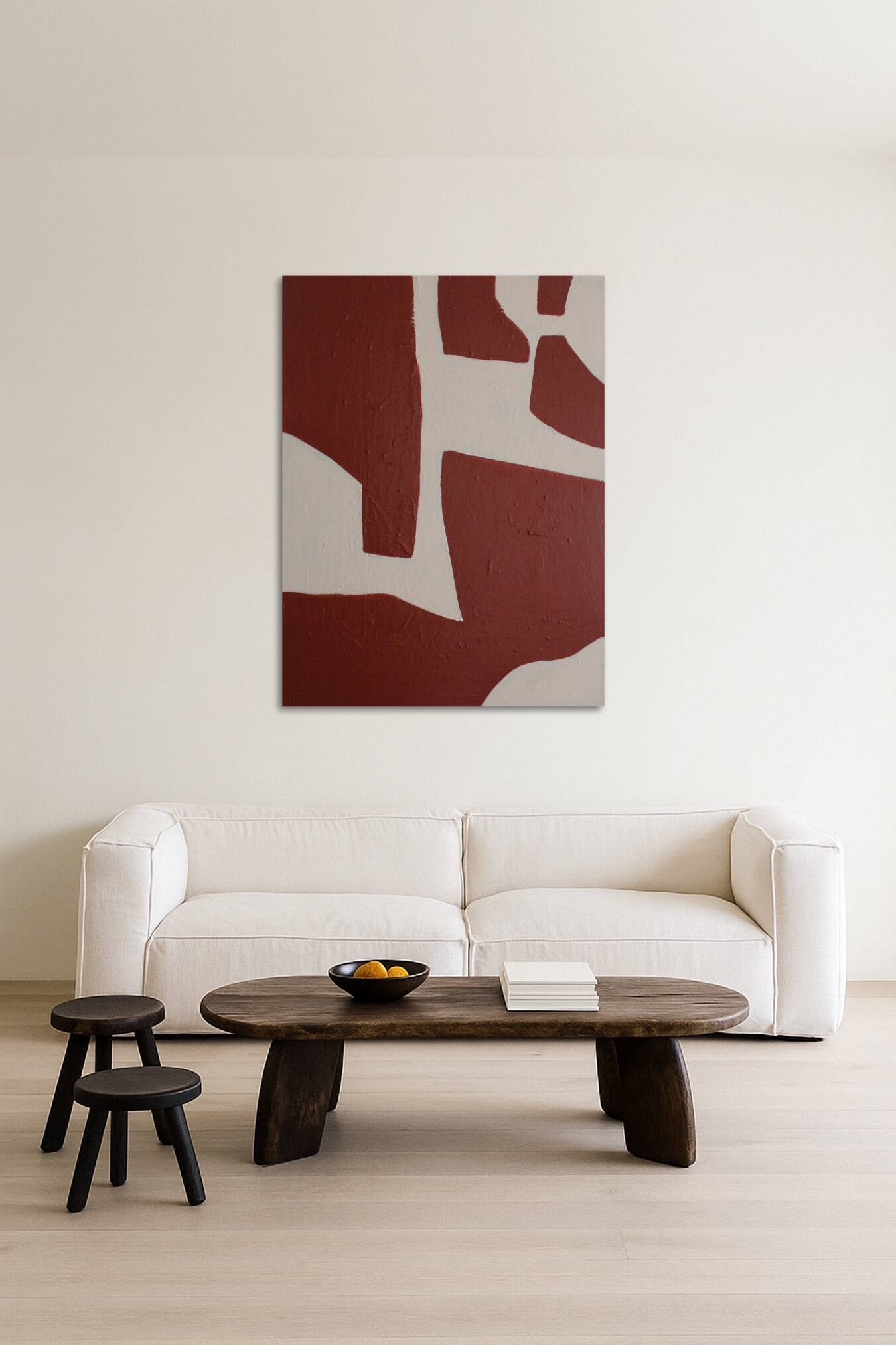 Minimalist terracotta canvas. 2. by Bodasca