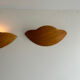 Pair of vintage wall lamps in wood France 1980
