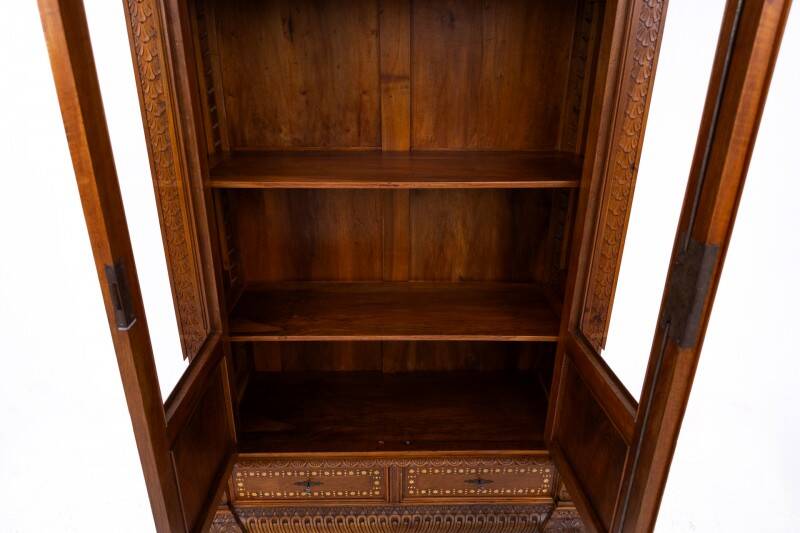 Unique Moorish style bookcase, circa 1870.