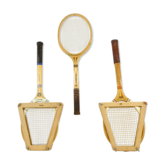 Vintage mid century wooden tennis rackets