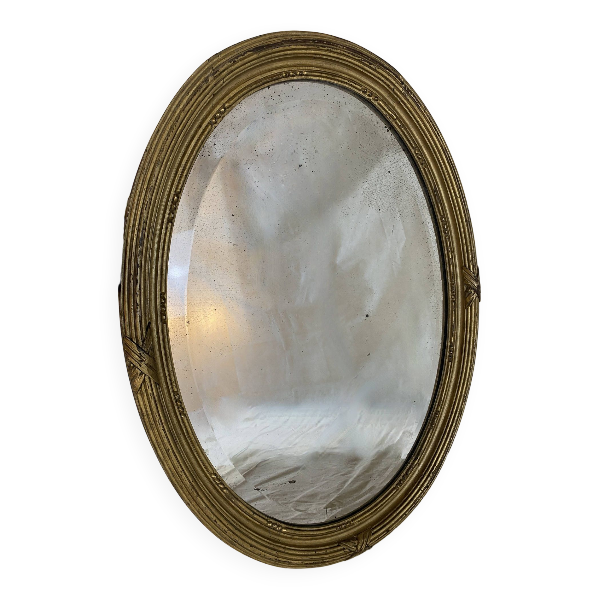 Bevel oval mirror nineteenth