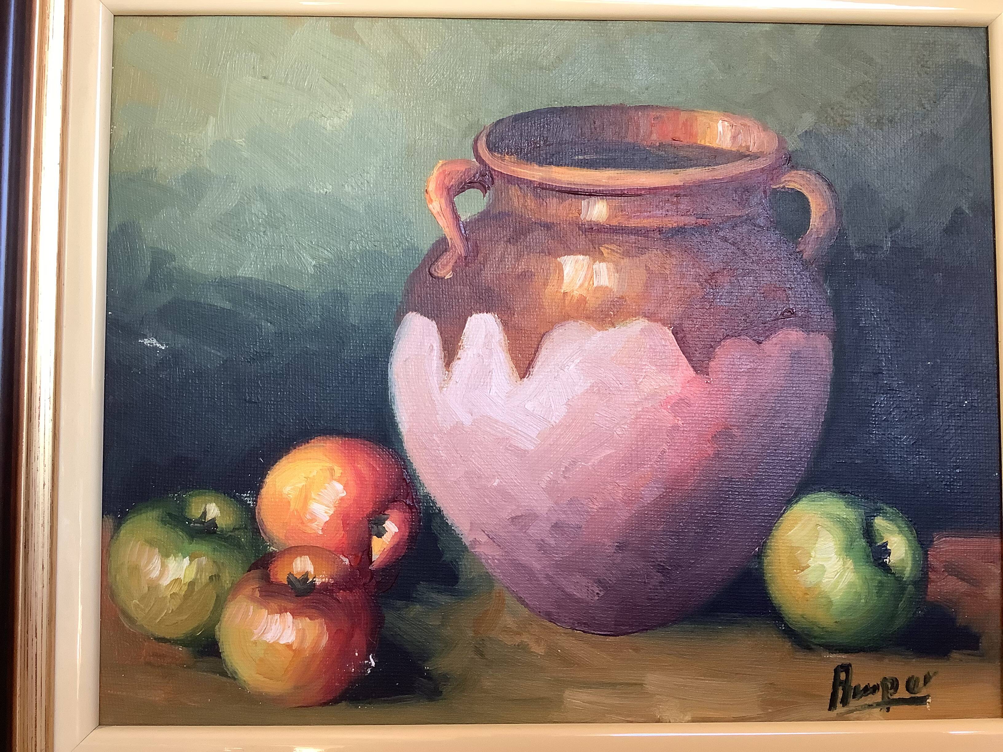 Tableau nature morte huile sur toile signée