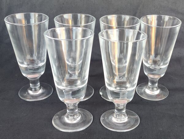 Série de 6 anciens verres de bistrot