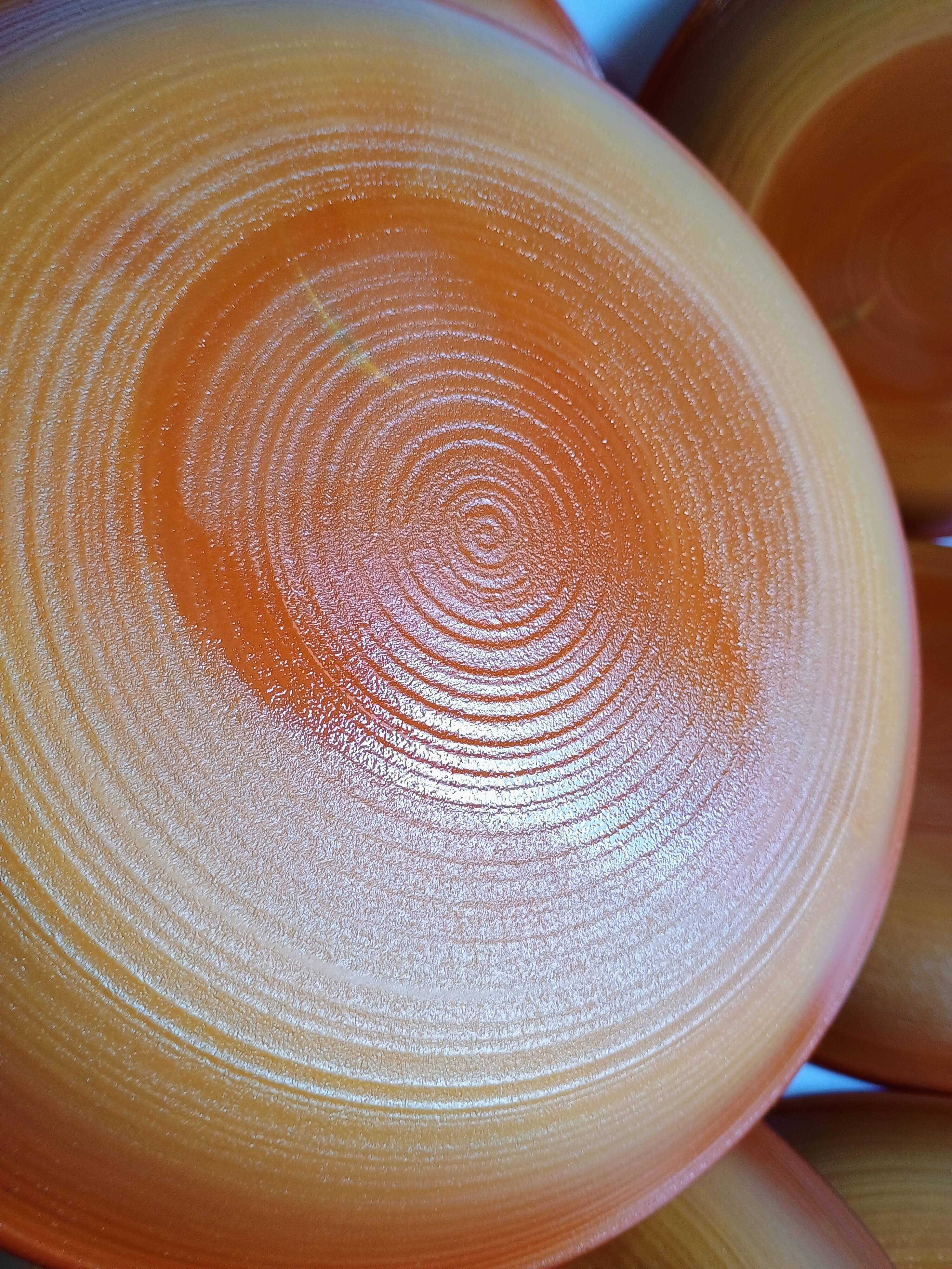 Set of 9 vintage opaline brown plates