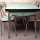 Table formica et ses 4 chaises vert menthe