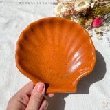 4 Vintage Emile Henry Ceramic Scallop Shells Speckled Made in France 1950